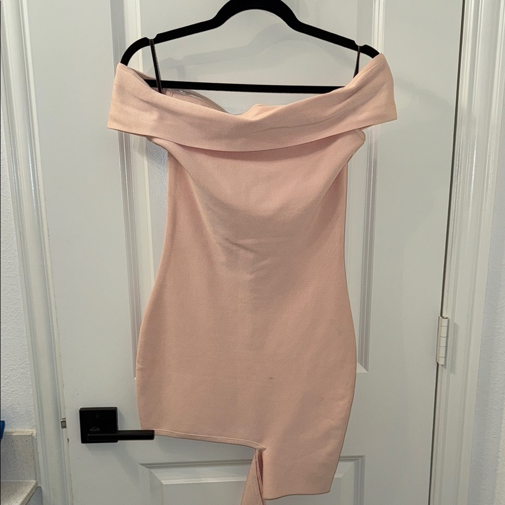 Elegant Off-Shoulder Pink Dress